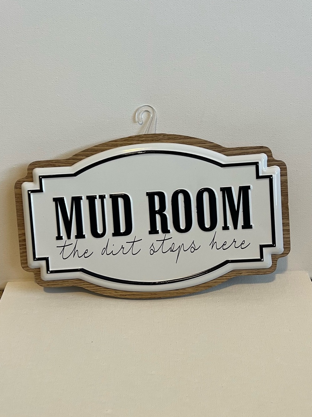 Source Unknown Mud Room Sign - White and Black